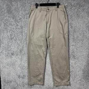 Lee Pants Mens 32x28.5 Beige Khaki Chino Flat Front Straight Leg Cotton Casual